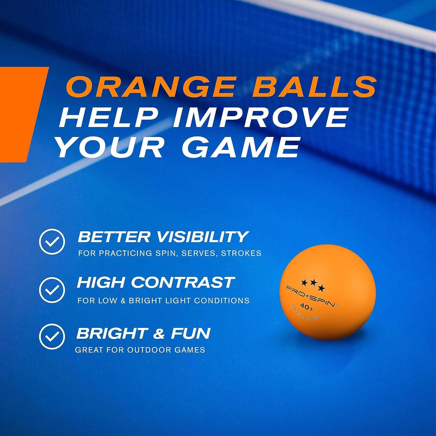 Oranje Tafeltennisballen 3-Ster 40+ ABS - 72% Korting