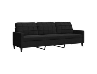 vidaXL Driezitsbank 210 cm fluweel zwart