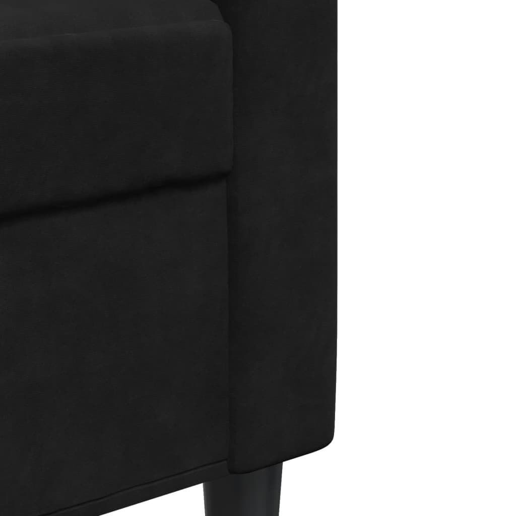 vidaXL Driezitsbank 210 cm fluweel zwart
