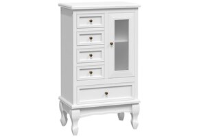 Kast met 5 lades en 2 planken, wit - 70% Korting