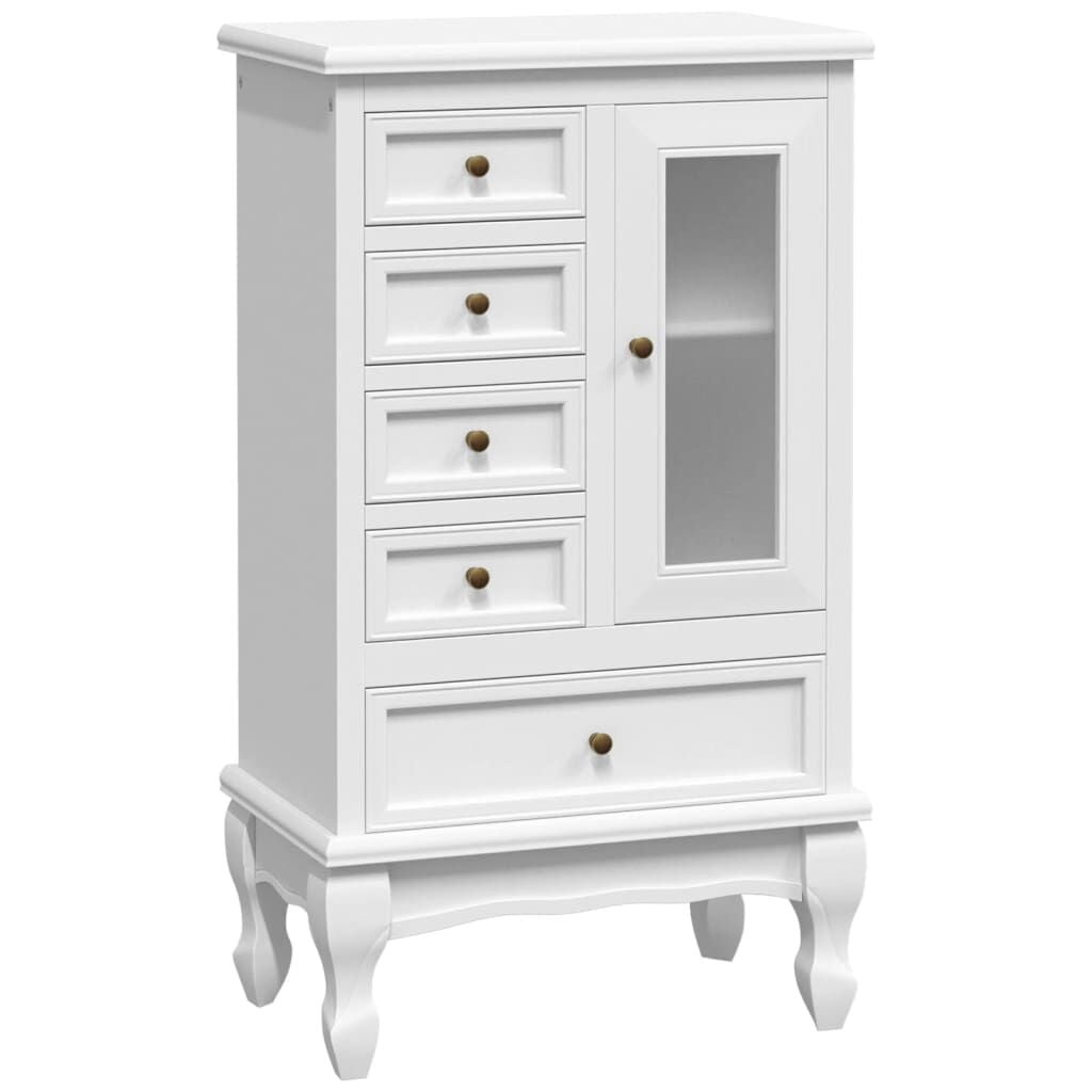 vidaXL Kast met 5 lades en 2 planken wit