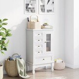 vidaXL Kast met 5 lades en 2 planken wit