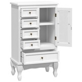 vidaXL Kast met 5 lades en 2 planken wit