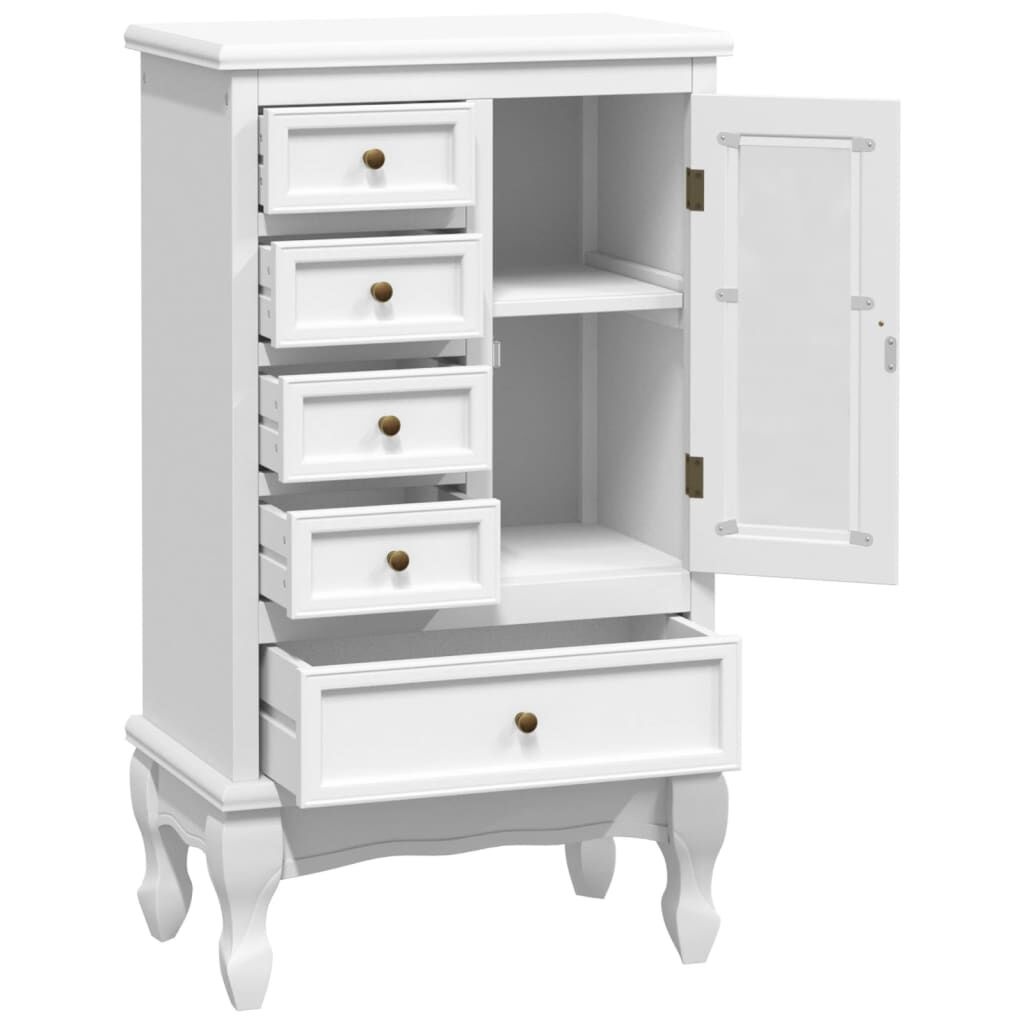 vidaXL Kast met 5 lades en 2 planken wit