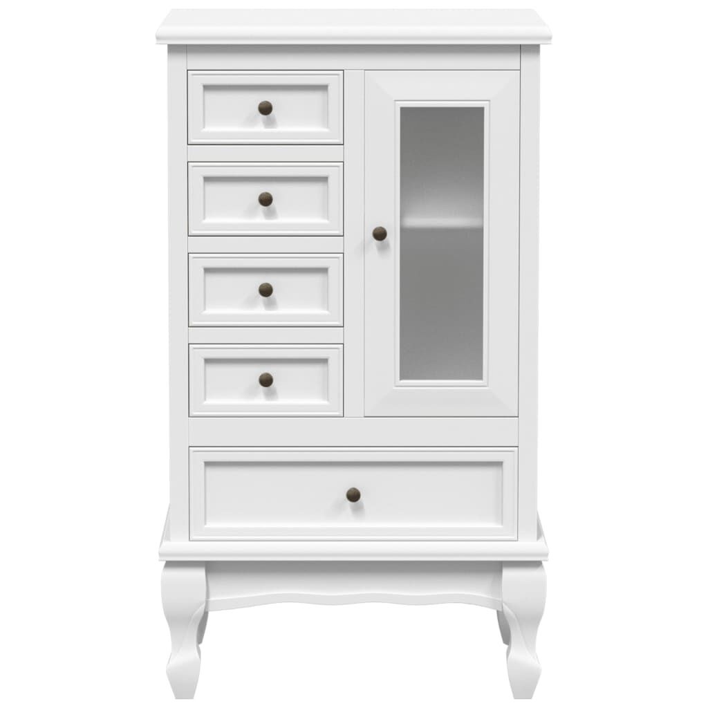 vidaXL Kast met 5 lades en 2 planken wit