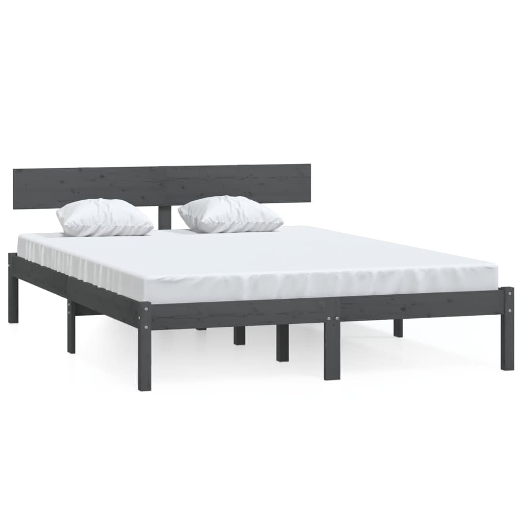 Houten Bedframe Grijs 120x190 cm - 82% Korting
