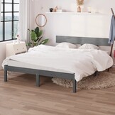 Houten Bedframe Grijs 120x190 cm - 82% Korting