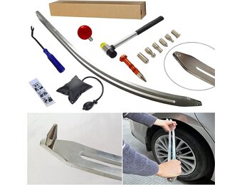 CYGOODS Set van 12 stuks, voor het verwijderen van deuken, spatborden, reparatie, schade, hefbrug, boog, breekijzer, gereedschap, haken, stangen, kit