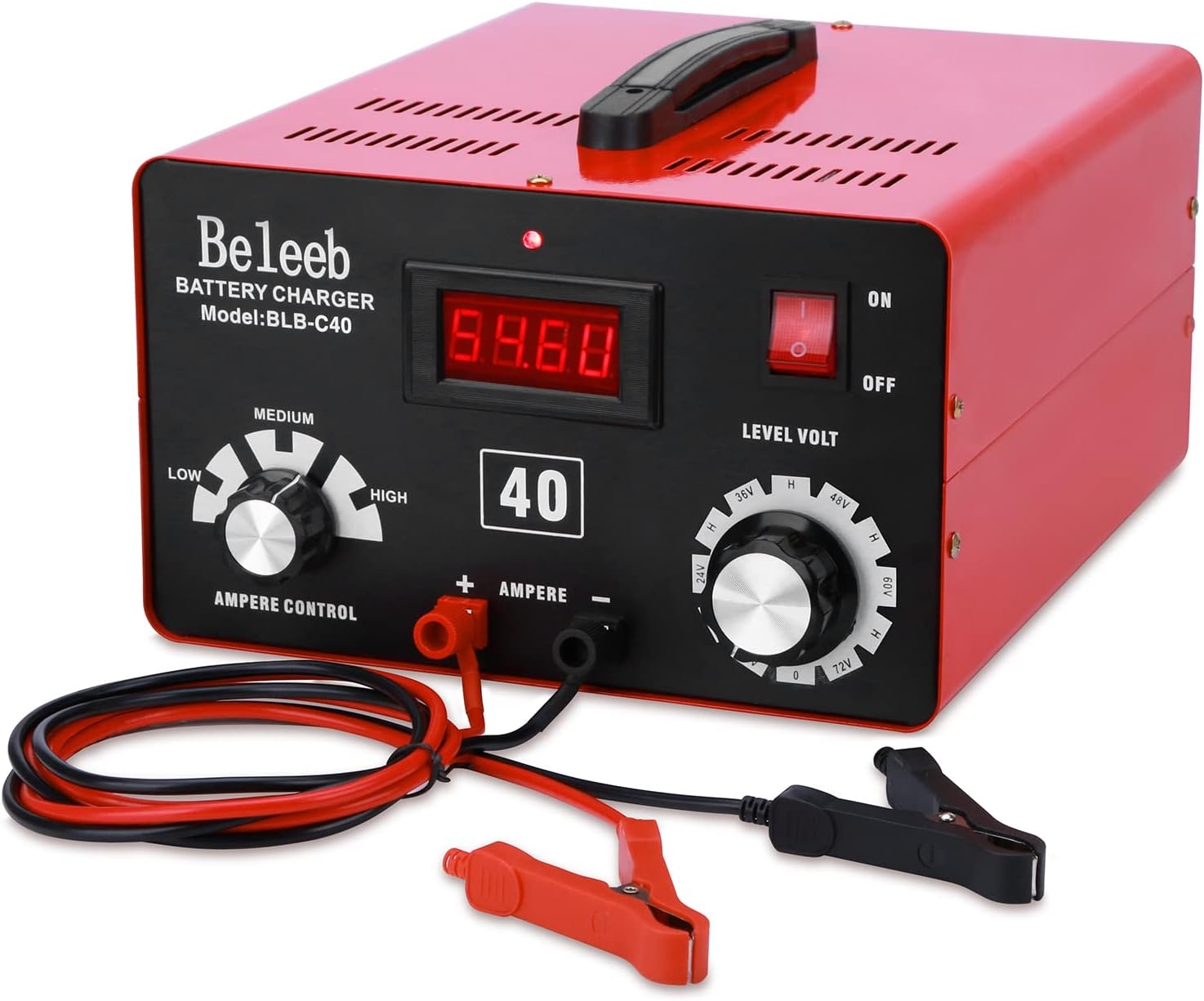 HUGOOME Beleeb C40 Batterijlader & Desulfator - 12V-72V Loodzuur & Lithium Accu's