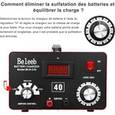 HUGOOME Beleeb C40 Batterijlader & Desulfator - 12V-72V Loodzuur & Lithium Accu's