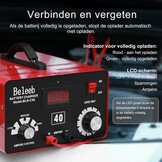 HUGOOME Beleeb C40 Batterijlader & Desulfator - 12V-72V Loodzuur & Lithium Accu's