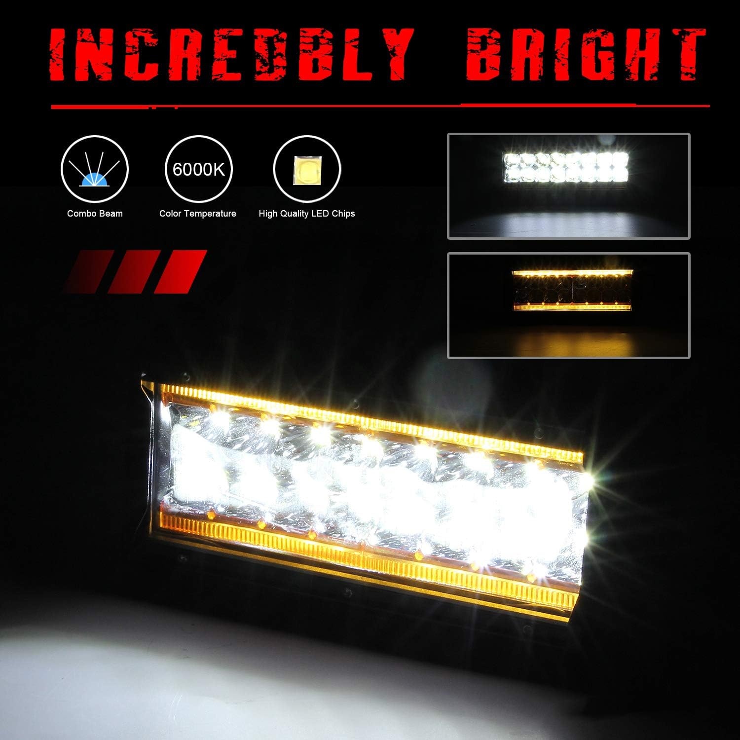 YUGUANG 7" 240W CREE LED Projector Werklamp - Dubbele Kleur (6000K Wit & 3000K Amber) met Angel Eyes