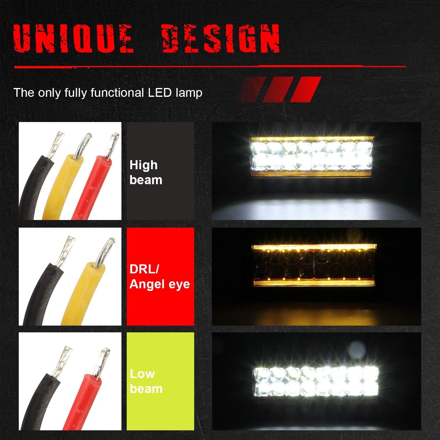 YUGUANG 7" 240W CREE LED Projector Werklamp - Dubbele Kleur (6000K Wit & 3000K Amber) met Angel Eyes