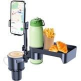 Convitex Auto Bekerhouder met Tafelblad en Telefoonhouder, 360° Verstelbaar