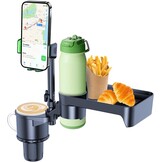 Convitex Auto Bekerhouder met Tafelblad en Telefoonhouder, 360° Verstelbaar