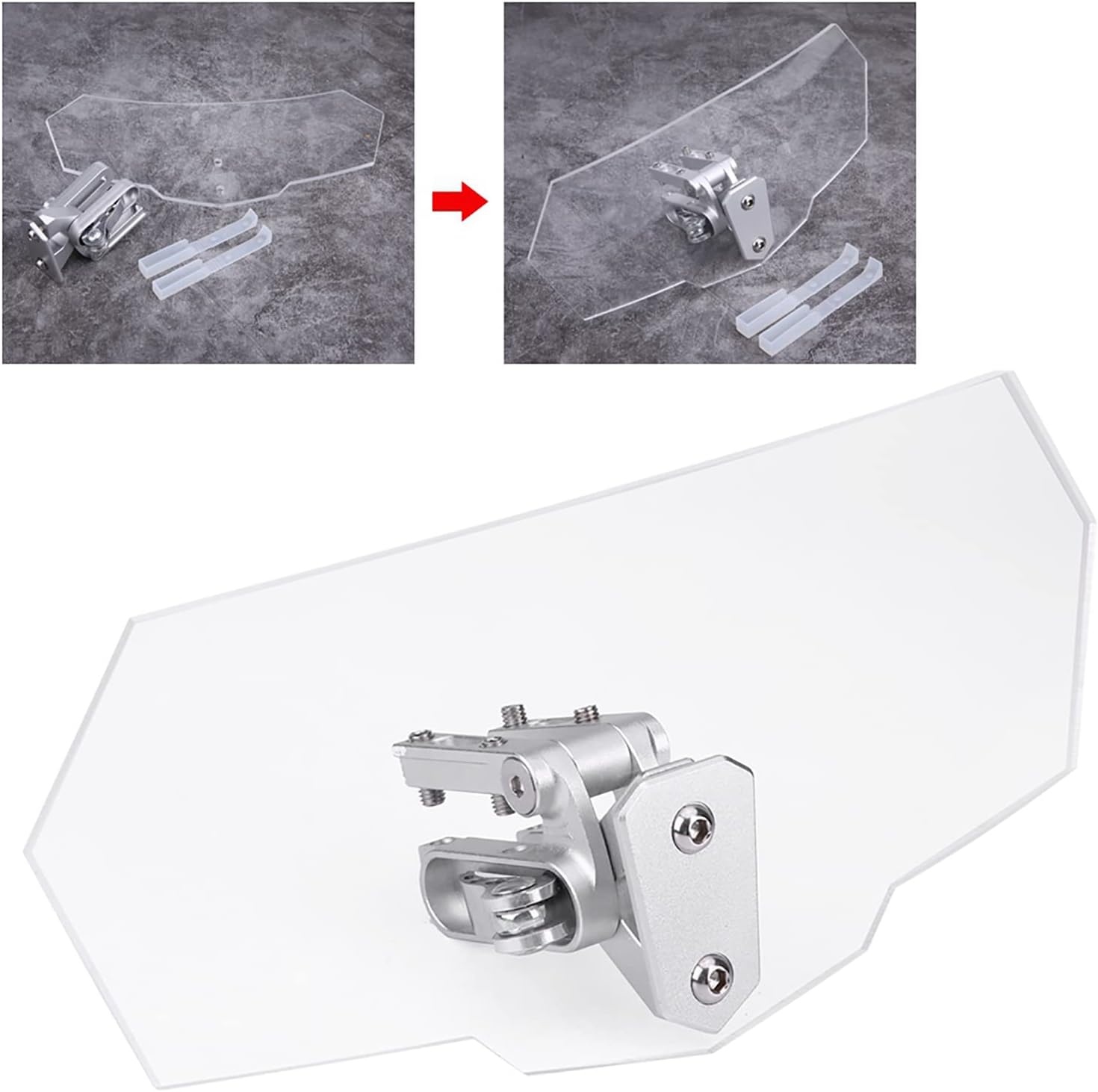 Motor Windscherm Verstelbaar Transparant ABS voor Diverse Motoren