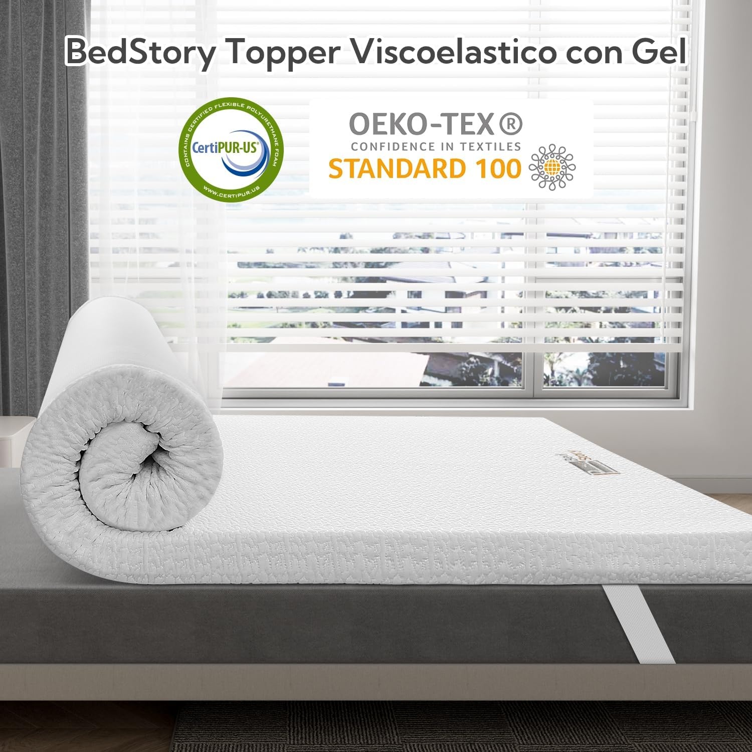 BedStory Traagschuim Topper 10 cm - 150 x 190 cm Wit