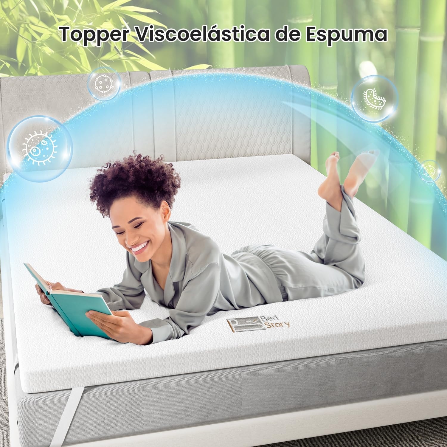 BedStory Traagschuim Topper 10 cm - 150 x 190 cm Wit