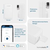 Homematic IP Smart Home 155648A0 Radiatorthermostaat, compact, digitale thermostaat, verwarmingsthermostaat, bediening via app, Alexa en Google Assistant, eenvoudige installatie, energiebesparing
