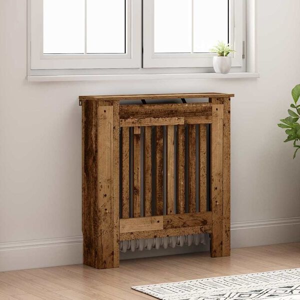 vidaXL Radiatorafdekking Oud Hout 78 x 19 x 81,5 cm Bewerkt hout