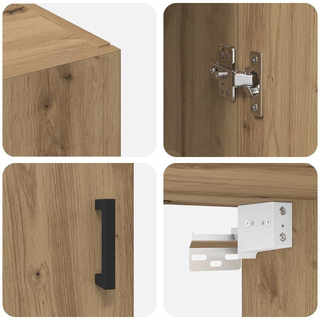 vidaXL Wandkast Wandgemonteerd Bruin 69.5 x 34 x 90 cm Bewerkt hout
