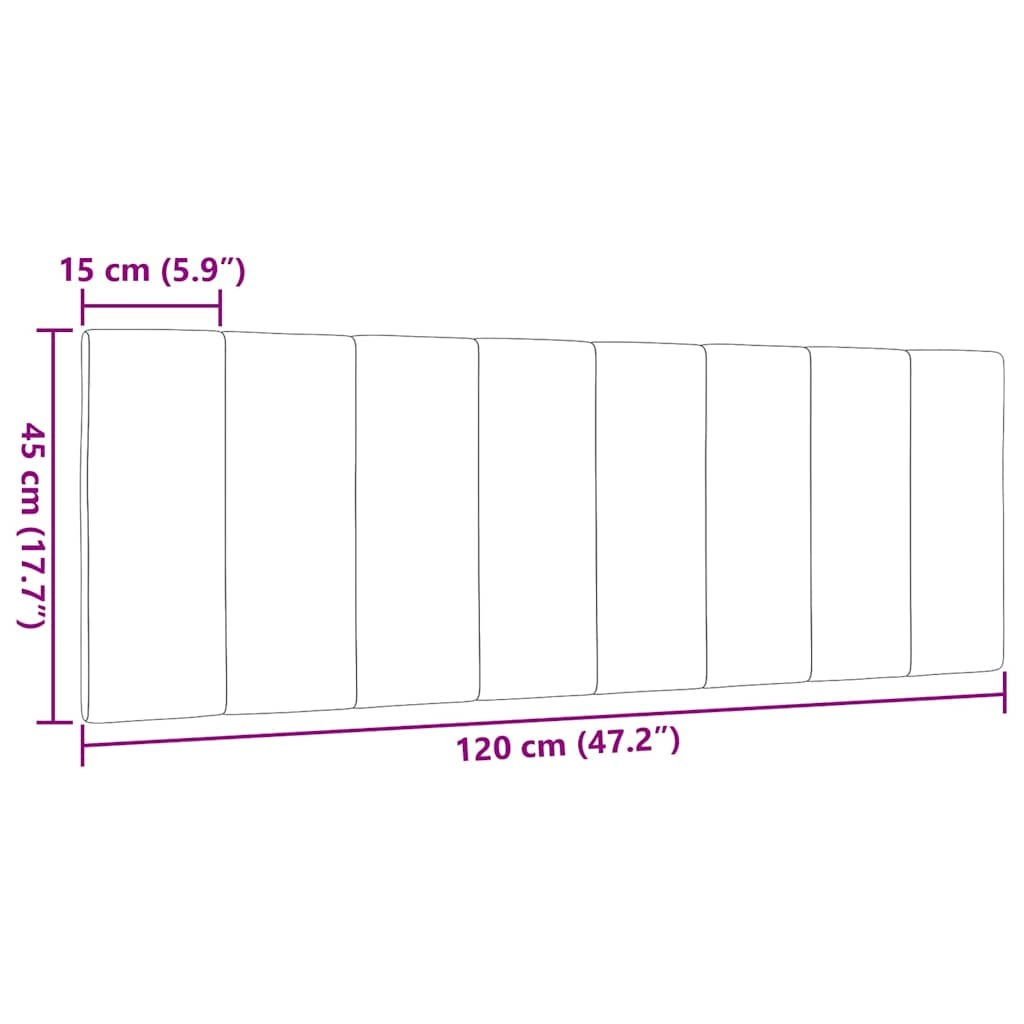 vidaXL Hoofdbordkussen "Hanko" 120 cm stof grijs