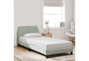 Lichtgrijs fluwelen bedframe 90x200 cm - 54% korting