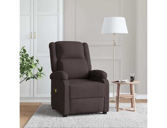 vidaXL Massagestoel stof donkerbruin