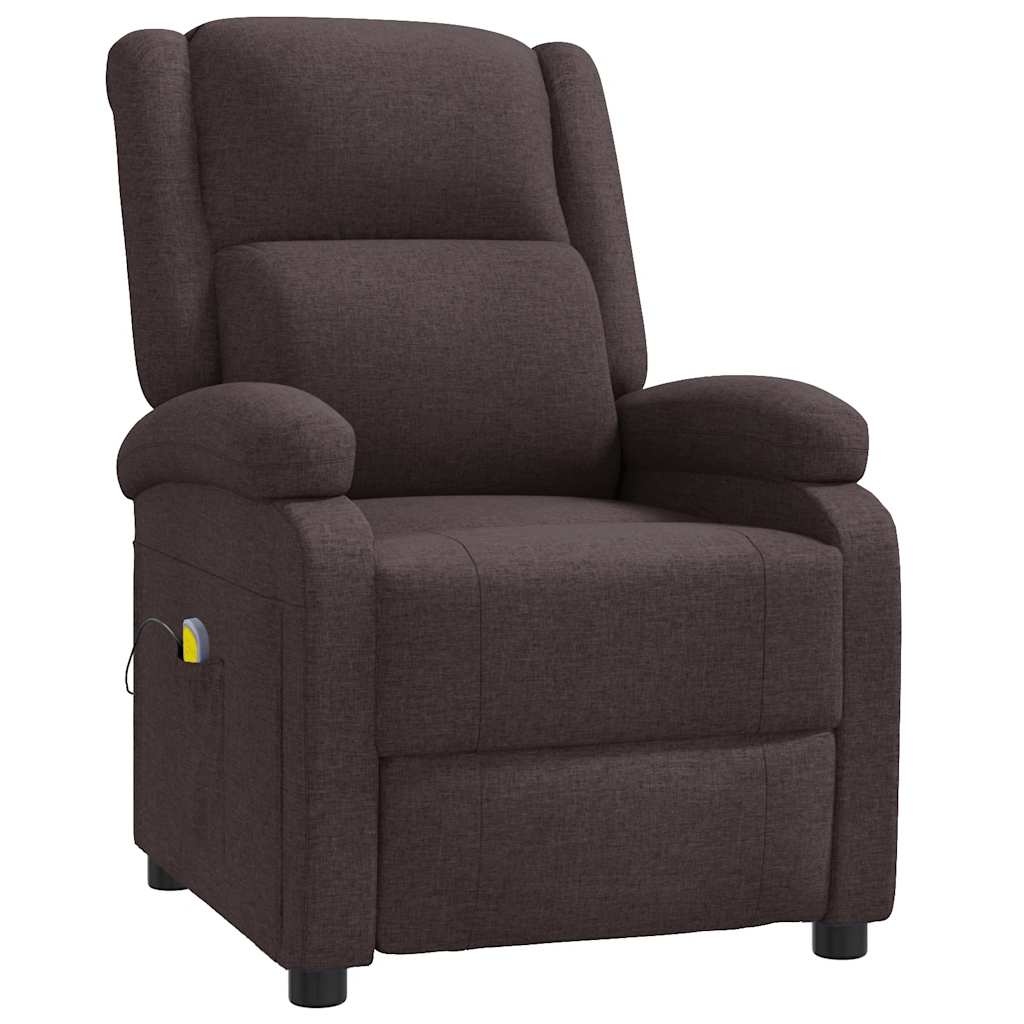 vidaXL Massagestoel stof donkerbruin