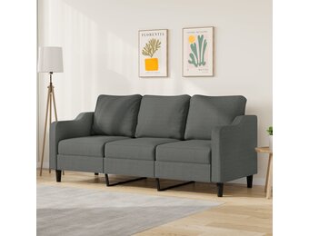 vidaXL Driezitsbank 180 cm stof donkergrijs