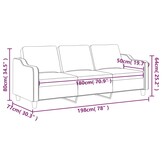 vidaXL Driezitsbank 180 cm stof donkergrijs