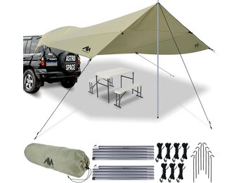 Waterdichte Autotent Kampeerluifel 30% Korting | 485x427 cm Mocha
