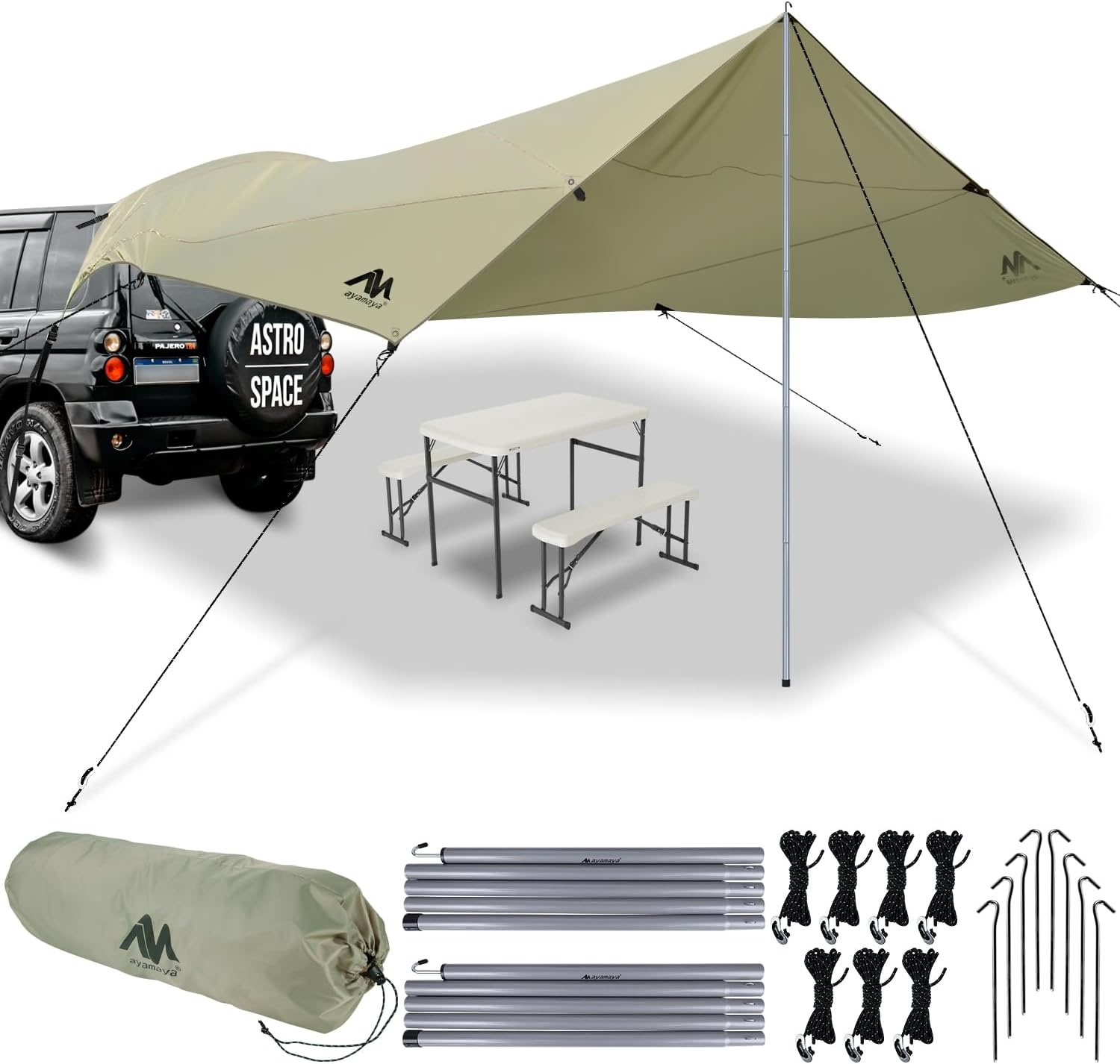 Waterdichte Autotent Kampeerluifel 30% Korting | 485x427 cm Mocha