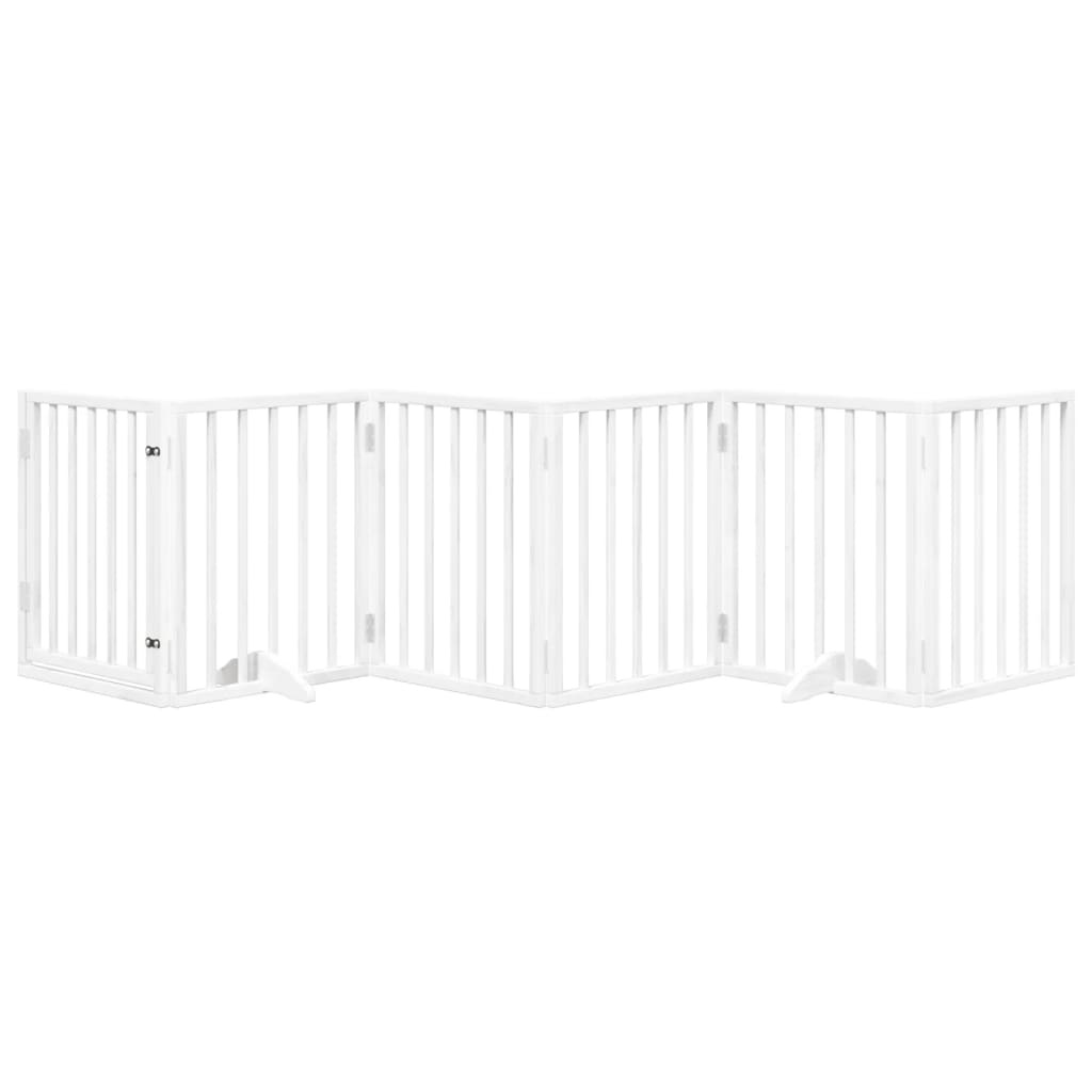 Inklapbaar Hondenhek 6 Panelen - 300 cm - Populierenhout Wit (-29%)