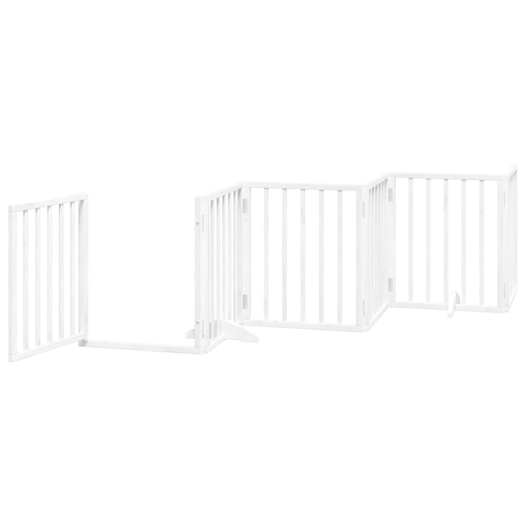 Inklapbaar Hondenhek 6 Panelen - 300 cm - Populierenhout Wit (-29%)