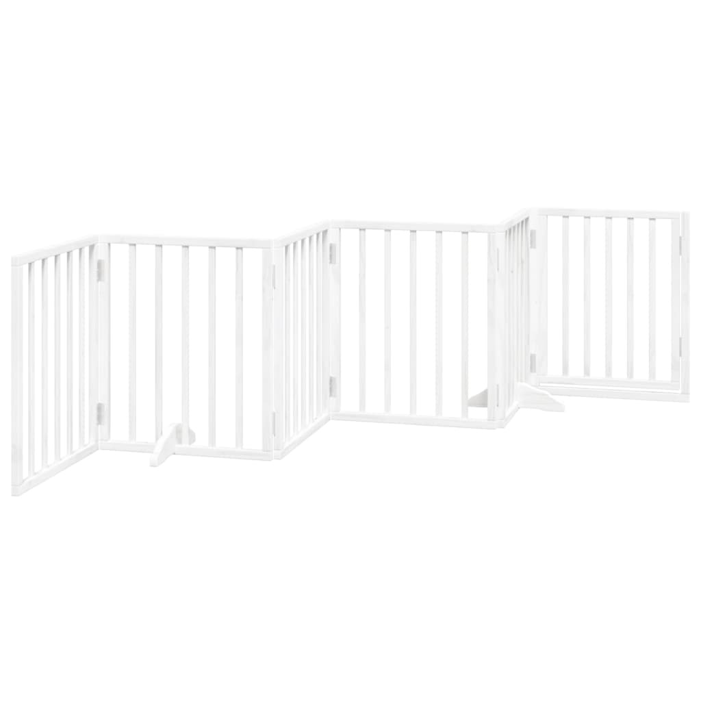 Inklapbaar Hondenhek 6 Panelen - 300 cm - Populierenhout Wit (-29%)