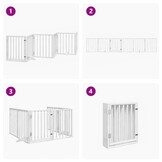 Inklapbaar Hondenhek 6 Panelen - 300 cm - Populierenhout Wit (-29%)