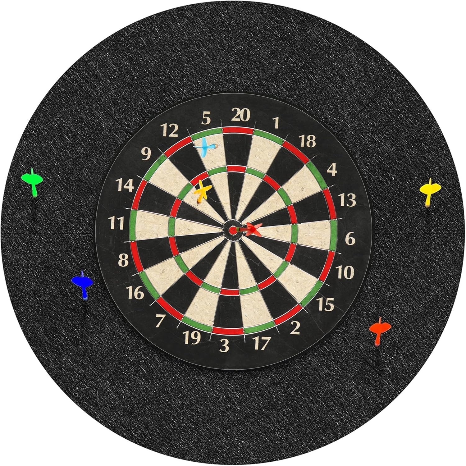 Zelfklevende Vilt Muurbeschermer voor Dartbord - Zwart, Rond - 72% Korting!