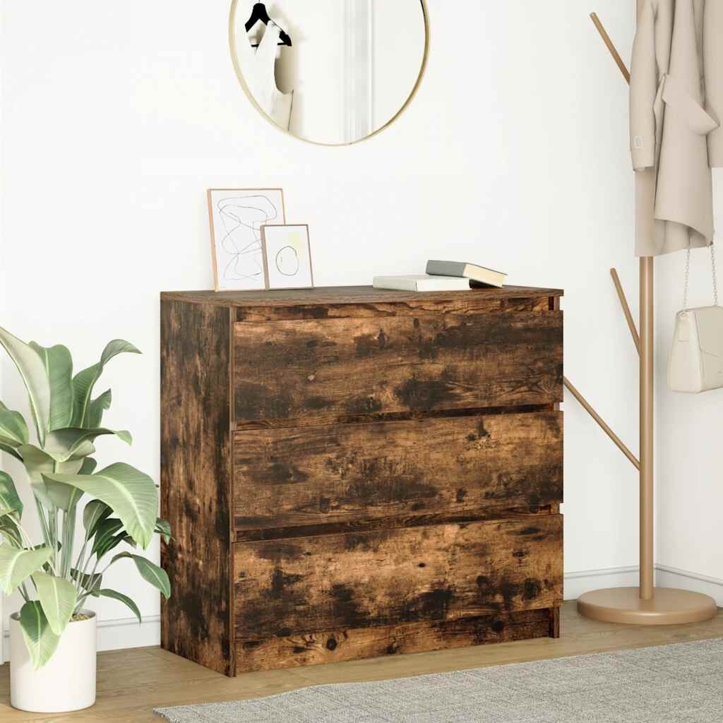 Dressoir 80x35x76 cm Spaanplaat Gerookt Eikenkleurig - 59% Korting!