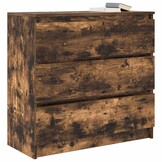 Dressoir 80x35x76 cm Spaanplaat Gerookt Eikenkleurig - 59% Korting!