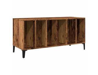 Platenkast 100x38x48 cm - Bewezen Hout, Oud Houtkleur - 34% Korting