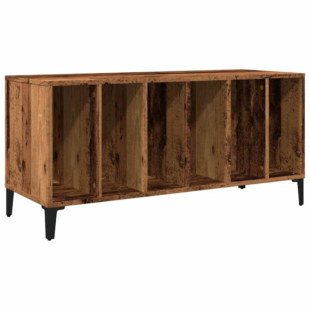 Platenkast 100x38x48 cm - Bewezen Hout, Oud Houtkleur - 34% Korting