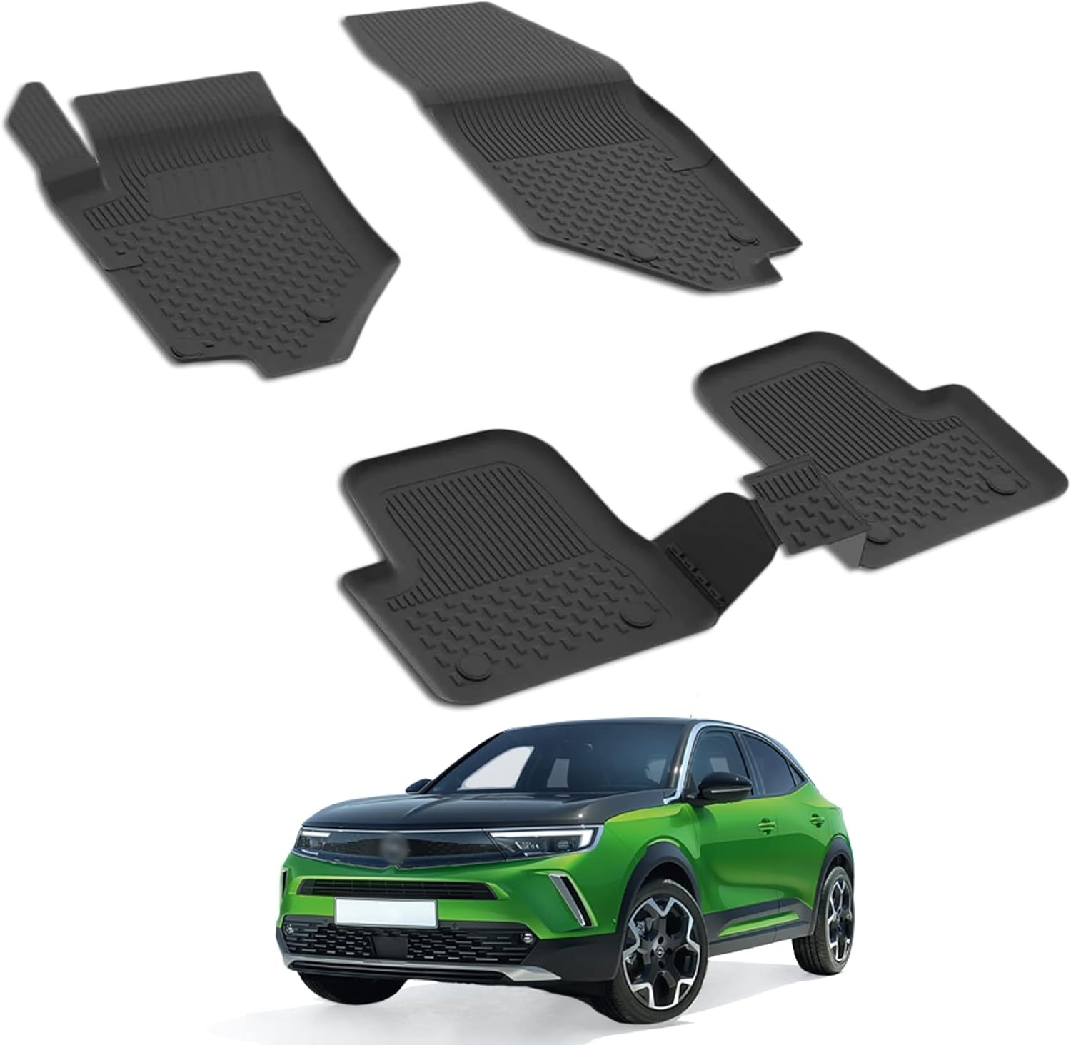 4.5D Vloermatten Opel Mokka B Zwart 5-delig TPE-rubber Geurloos met Hoge Rand (-29%)