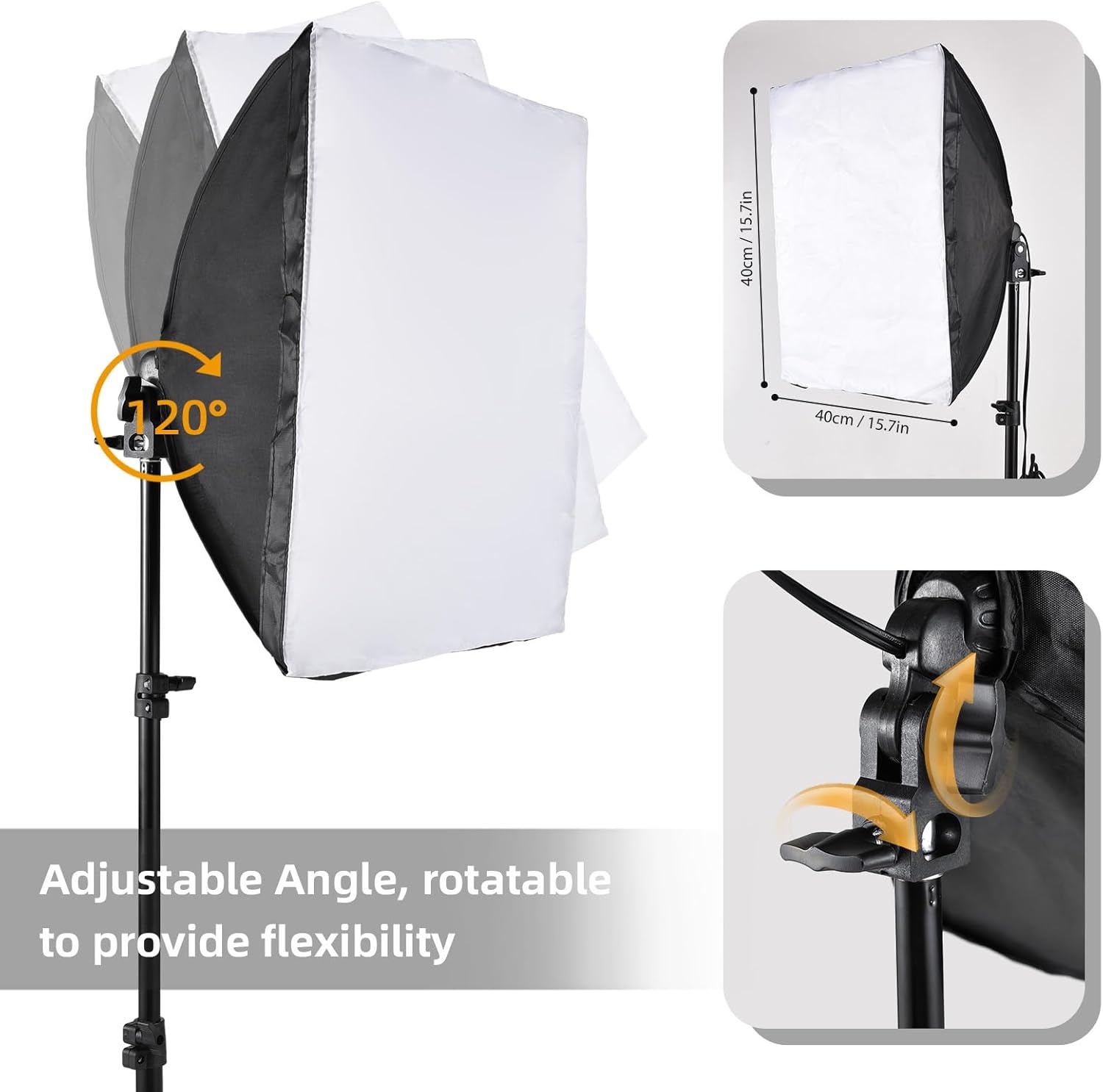 Fotostudio Lichtset met Softbox & LED (40x40cm) - 42% Korting