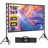 150" Projectiescherm met Statief - 4K HD, Kreukvrij & Draagbaar (30% Korting)