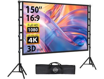 150" Projectiescherm met Statief - 4K HD, Kreukvrij & Draagbaar (30% Korting)