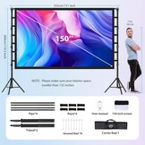 150" Projectiescherm met Statief - 4K HD, Kreukvrij & Draagbaar (30% Korting)