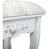 Kaptafel Set met Hartspiegel & Krukje - Wit Hout (74x40x143cm) - 54% Korting!