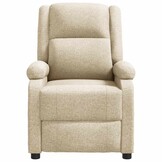 Crèmekleurige Massagestoel Stoffen Relaxfauteuil - 35% Korting