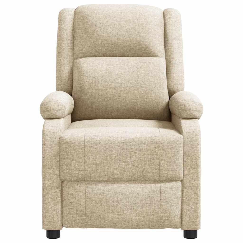Crèmekleurige Massagestoel Stoffen Relaxfauteuil - 35% Korting